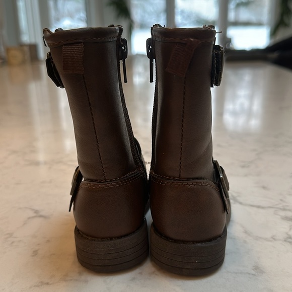 NWOT girls toddler size 4 brown leather boots from Carters - Picture 3 of 4